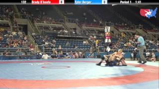 Fargo 2012 132 Round 4 Brady Okeefe Nevada vs Tyler Berger Oregon [upl. by Nirrok]