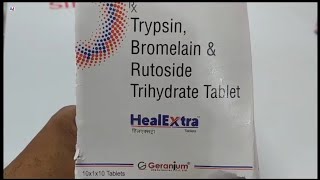 HealExtra Tablet  Trypsin Bromelain amp Rutoside Trihydrate Tablets  HealExtra Tablet Uses Benefits [upl. by Airdnna]