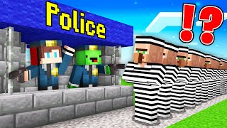 JJ and Mikey Survived 100 Days as POLICE in Minecraft Maizen [upl. by Prochora]