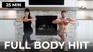 25 Min FULL BODY HIIT for Beginners No Equipment Couple Workout  Advanced Variations [upl. by Coshow]