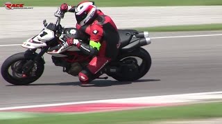 NEW Ducati Hypermotard 1100 GP  Great Riding on Track  onboard [upl. by Ledua]