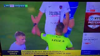 BresciaCosenza 11 ritorno playout  Gol salvezza dei calabresi e Lancio di fumogeni al Rigamonti [upl. by Ayenet845]