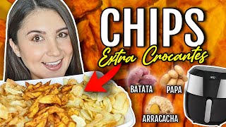 Los CHIPS de PAPA BATATA y ARRACACHA más CROCANTES del mundo preparados en AirFryer Do It Laura [upl. by Adlig]