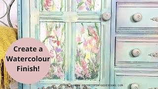 Spring Furniture Makeover  Learn How to Hand Paint Watercolour Florals with Chalk Mineral Paint [upl. by Taite]