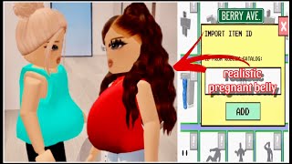 REALISTIC PREGNANT BELLY CODES FOR BERRY AVE  BLOXBURG ROBLOX [upl. by Grier170]