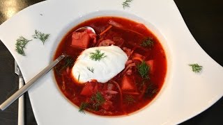 Borsch  борщ  Russian Beet Soup  Vegan Option [upl. by Landa16]