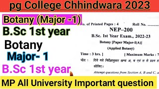 BSc 1st year Botany Major 1 first question paper 2023 pg College Chhindwara 1st year [upl. by Hedaza736]