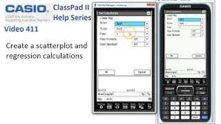 ClassPad Help 411  Scatterplot and Regression [upl. by Yrrehc]