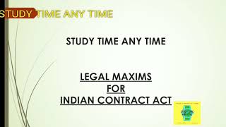 Legal Maxims for Indian Contract Act [upl. by Suirradal]