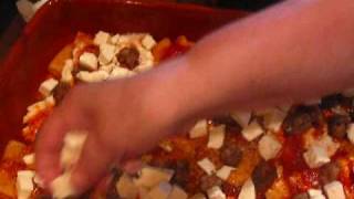 Rigatoni in the oven w ricotta mozzarella and baby meatballs [upl. by Stolzer976]