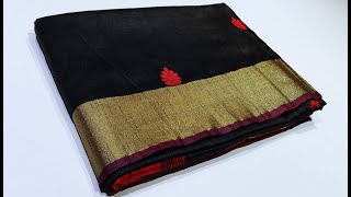 Elegent Black Silk Cotton Saree With Price [upl. by Nettie948]