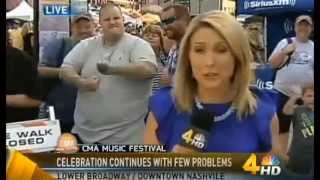 Jelly Roll Video Bombs Nashville Channel 4 and Channel 2 at CMAs [upl. by Merrie]