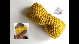 How to Knit HEADBAND WITH TWIST  Beginner [upl. by Aratak894]