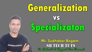 Difference between Generalization and Specialization  Generalization vs Specialization  DBMS [upl. by Ailhad]