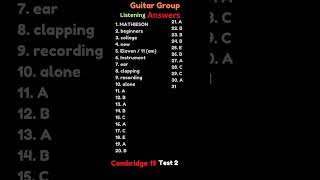 Listening Answers  Guitar Group  YT shorts  viral [upl. by Airdnaxela]