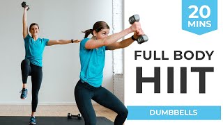 20Minute Full Body HIIT Workout with Weights [upl. by Akisey]