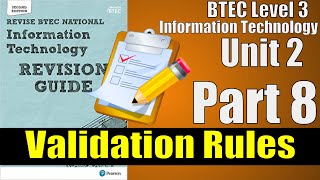 BTEC Level 3 IT  Unit 2 Databases  VALIDATION RULES INTRODUCTION  Part 08 [upl. by Suirred]