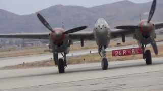 Lockheed P38 Lightning Flight Demonstration [upl. by Annoet]