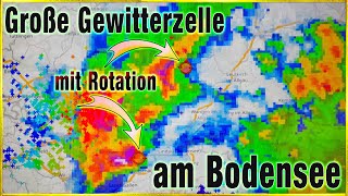 Starkes Unwetter am Bodensee 21062022  Zahlreiche Blitze am späten Abend [upl. by Niletac]