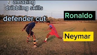 Amazing Dribbling football skill Defender cut [upl. by Annoled910]