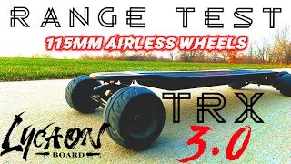 Lycaon TRX 30  Range Test on Lycaons New 115mm Airless Wheels [upl. by Alusru]