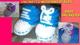 SCARPINE SNEAKERS FACILI UNCINETTO SUPER BABY tutorial Alex Crochet [upl. by Katerina]