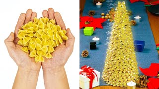 DECORAZIONI NATALIZIE con la PASTA  le migliori idee di artigianato creativo [upl. by Nylknarf]