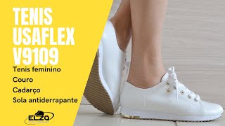 Tênis Casual Feminino Couro Conforto Usaflex V9109 Branco [upl. by Monty]