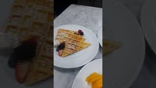 Belgium Waffles with slice Fruitshomecookingadventure [upl. by Nnaeus595]