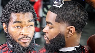 😱 EPIC HAIRCUT TRANSFORMATION 😱HE PAID 200 FOR THIS HAIRCUT FADED BEARD BARBER TUTORIAL [upl. by Kred]