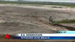 Raw Video River Levee Crumbles on Camera [upl. by Esilenna]