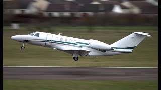 Cessna 525C Citation CJ4  Landing Start Up and Impressive 450 Meters Short Take Off [upl. by Alekim]