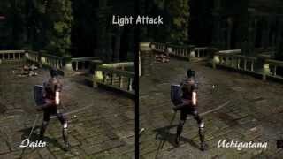 Dark Souls  Uchigatana vs Iaito moveset comparison [upl. by Eiramnwad]