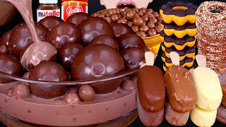 ASMR GIANT CHOCOLATE BALL CHOCOLATE MILK MAGNUM ICE CREAM NUTELLA DESSERT MUKBANG 먹방咀嚼音EATING SOUNDS [upl. by Ciel875]