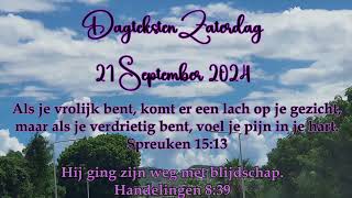 Dagteksten amp Gebed Zaterdag 21 September 2024 [upl. by Rebmat892]