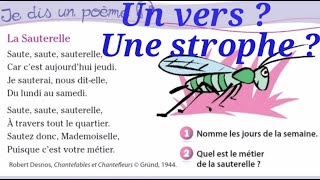 La sauterelle  Poésie CP Écouter Comprendre et apprendre en chantant le poèmeUn versUne strophe [upl. by Iemaj]