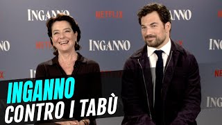 Inganno su Netflix intervista a Monica Guerritore e Giacomo Gianniotti [upl. by Kylila]