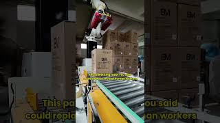 This palletizing robot you said could replace several human workers robotization roboticassembly [upl. by Acimak970]