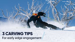 CARVING WITH EARLY EDGE ANGLES  3 skiing tips from a pro [upl. by Yruy]