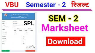 Semester 2 Result Marksheet vbu sem 2 result kab aayega  sem 2 marksheet kaise download Karen vbu [upl. by Astraea]