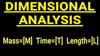 Dimension Analysis Showing the dimensions of some physical quantities [upl. by Glori]