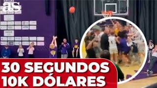 NIÑO en ESTADOS UNIDOS gana 10000 DÓLARES por un RETO de BALONCESTO [upl. by Norita117]