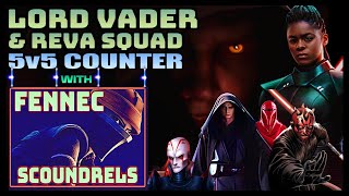 5v5 R9 LORD VADER amp REVA COUNTER wFENNEC SQUAD This actually worked  SWGOH [upl. by Earas]