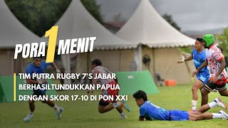 Tim Putra Rugby 7s Jabar Berhasil Tundukkan Papua Dengan Skor 1710 di PON XXI [upl. by Parhe469]