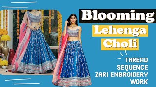 Blue Chinon Silk Thread Sequence Wedding Lehenga Choli real video fealdeal lehenga lehengacholi [upl. by Atniuq342]