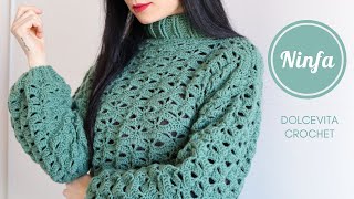 TUTORIAL MAGLIONE ALLUNCINETTO quotNINFAquot [upl. by Nivi]