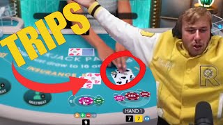 HITTING TRIPS on BLACKJACK  Xposed Blackjack [upl. by Putnam]