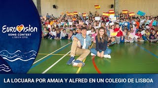 Amaia y Alfred desatan la locura en un colegio de Lisboa  Eurovision 2018 [upl. by Atreb]