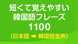 短くて覚えやすい韓国語会話フレーズ1100・🇰🇷 聞き流し [upl. by Doy]