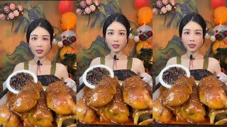 ASMR  Chinese people eating glutinous rice with braised pork  Chinese Mukbang [upl. by Niggem]